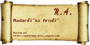 Madarász Arnó névjegykártya